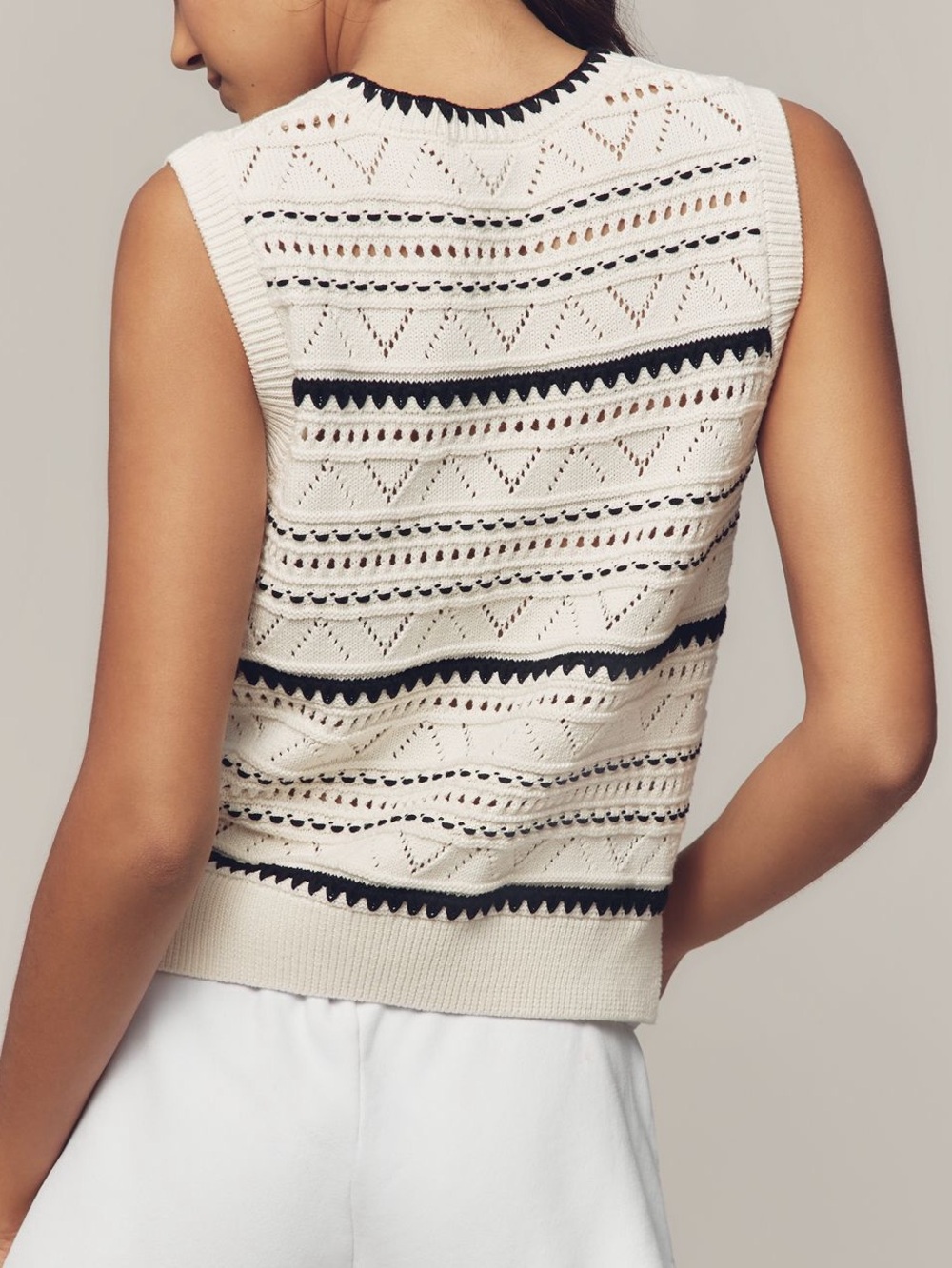 Varley Sleeveless Pointelle Sweater Vest Athena Knit New Small Anthropologie - Picture 2 of 10